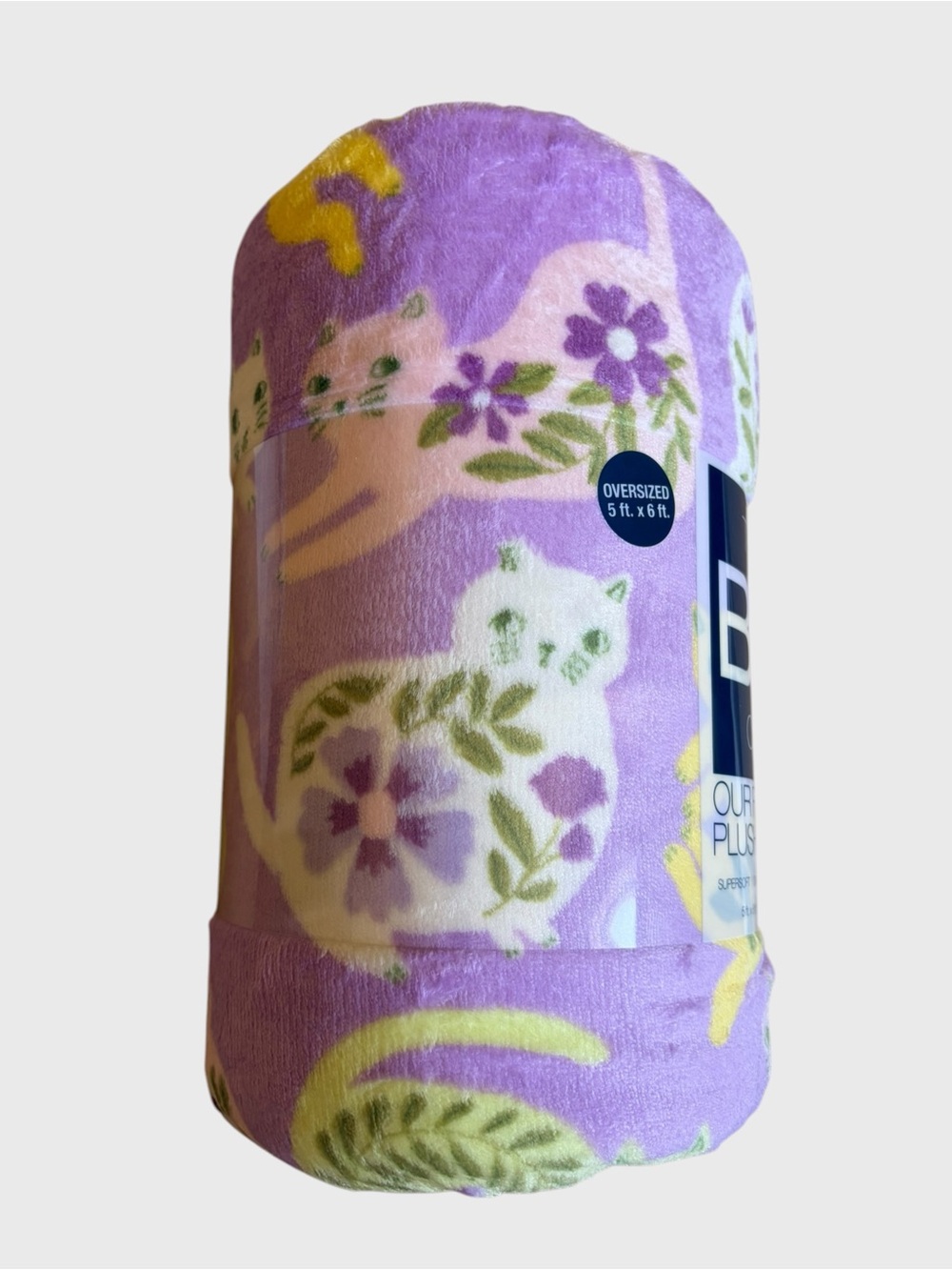 NEW The Big One Spring Cats Oversized Supersoft Plush Throw Blanket 60"W x 72"L